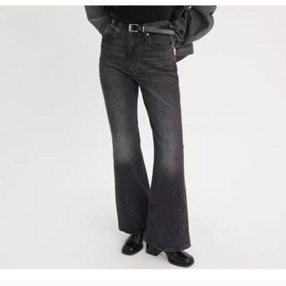 Levi's Womens Jeans 70s High Rise Flare Gray Charcoal Wash Size 29